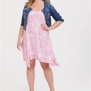 Pink and White Tie Dye Handkerchief Dress